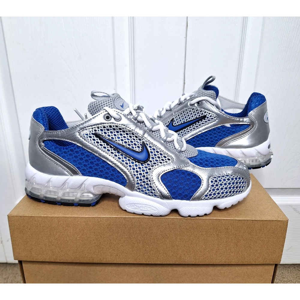 Nike Air Zoom Spiridon Cage 2 Royal Blue Silver size 11 CJ1288-002 No Box